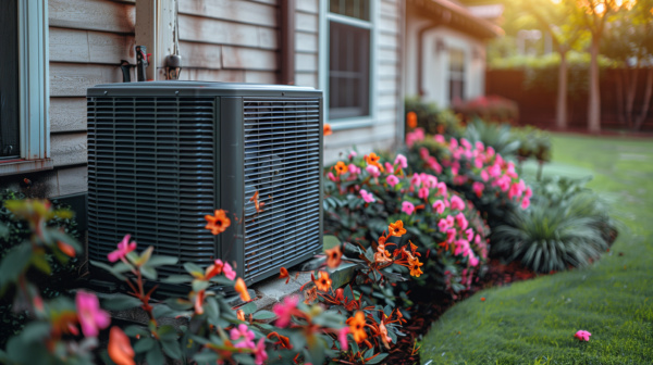 Thermopompe installée à l'extérieur d'une maison